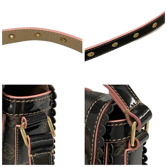 LOEWE Macadam Black Pink PVC Patent Leather Shoulder Bag 296-080925 - Picture 7 of 14